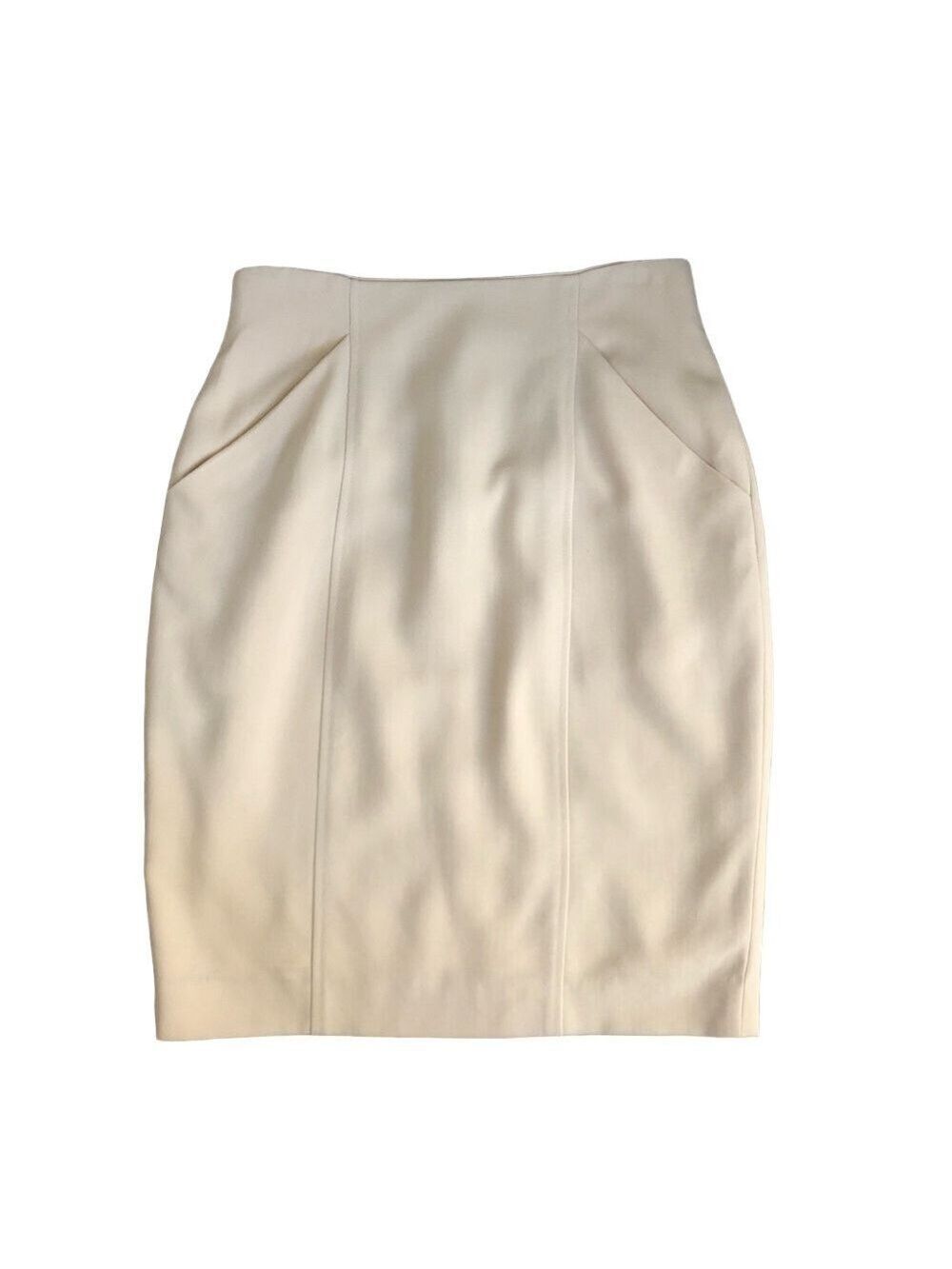 Vintage 80’s Wool Pencil Skirt Dana Buchman size 8 Cream Color
